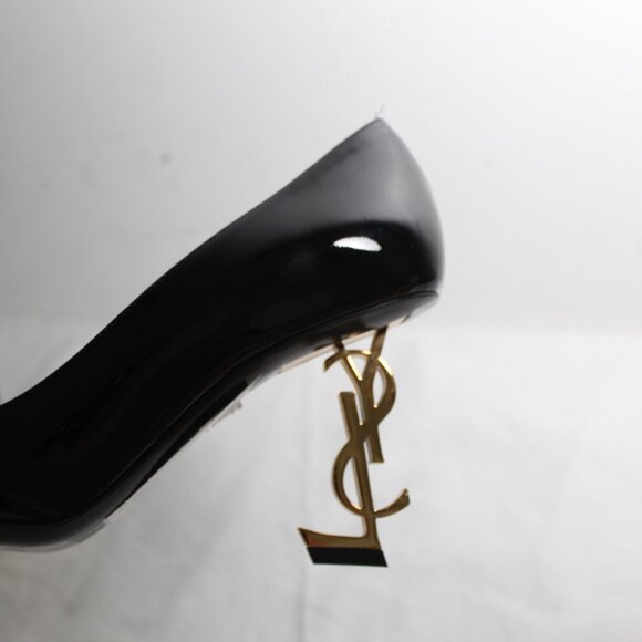 NWOB YSL Saint Laurent Opyum Logo Heel Patent Leather Pumps Heels 38.5 - Picture 6 of 9